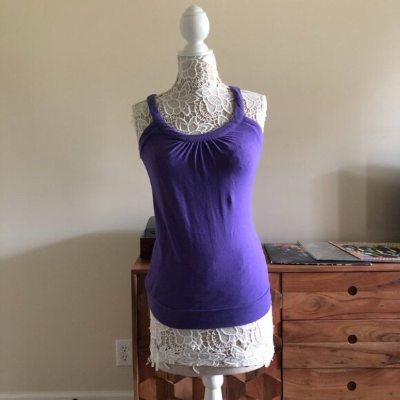 Ambiance Tops - Purple Summer Beach Tank Top